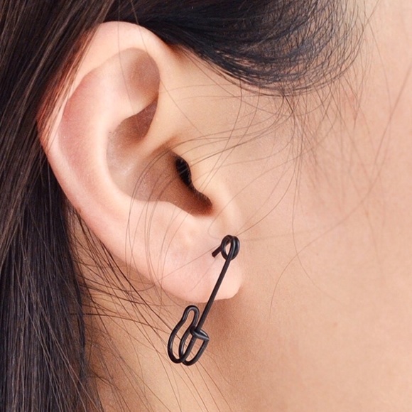 GlitzBlitz Boutique Jewelry - 2/$20! Black Safety Pin Earrings